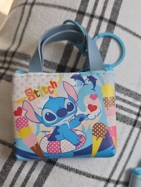 Blue Stitch Mini Kids Keychain Bag
